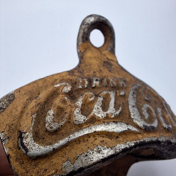 Coca Cola Bottle Opener Metal Vintage Painted Yellow 3 Inch Cast Iron Starr X - Picture 5 of 12